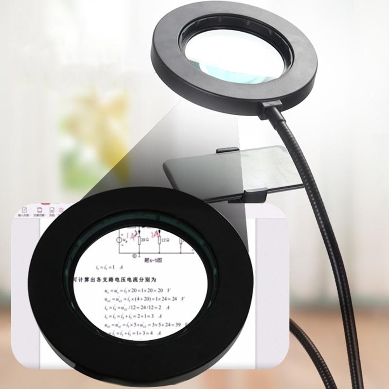 Ulepszona lupa z podświetleniem 10x Lampa biurkowa powiększająca Ramię gęsia Szyjka Nadaje się do czytania Pracy z bliska Hobby 72 LED