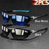2 Pieces Fashion Vintage Sports Sunglasses Men Women Fishing Running Cycling  Sport Man Sun Glasses Anti-Glare UV400 Eyewear
