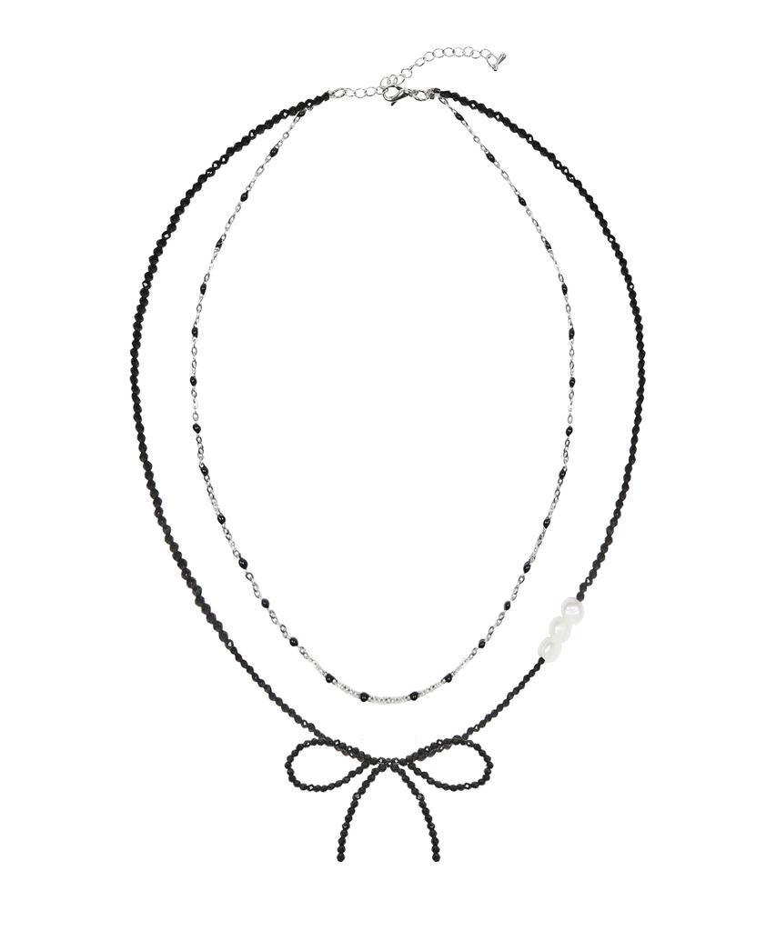 Luvistrue Nm Ribbon Beads Choker(Black)