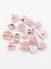 Set Diamond Butterfly Rhinestone Detachable Chain Buckle Pink Shoe Flower Set Creative DIY Pearl Shoe Charms Shoe Decoration