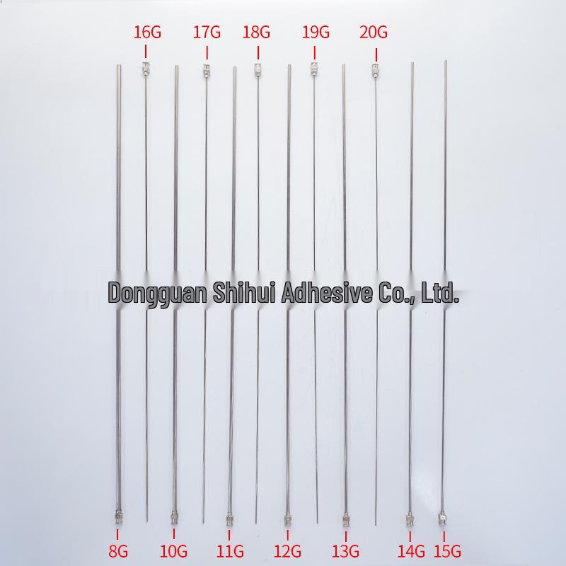 Stainless Steel 410mm Sharp Tip Glue Dispensing Valve with Flat Mouth for Injection Syringe Experimental Needle.