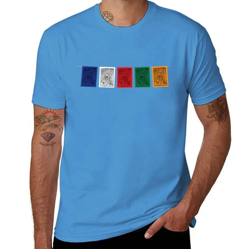 PRAYER FLAGS T-Shirt plus sizes anime stuff man t shirt mens plain t shirts