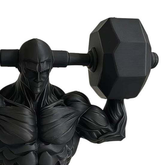 Figurka svalovce 3D tisk, matná černá, realistický model svalové postavy pro vzpírání se stabilní základnou, dekorace do posilovny pro muže, dárek pro fitness