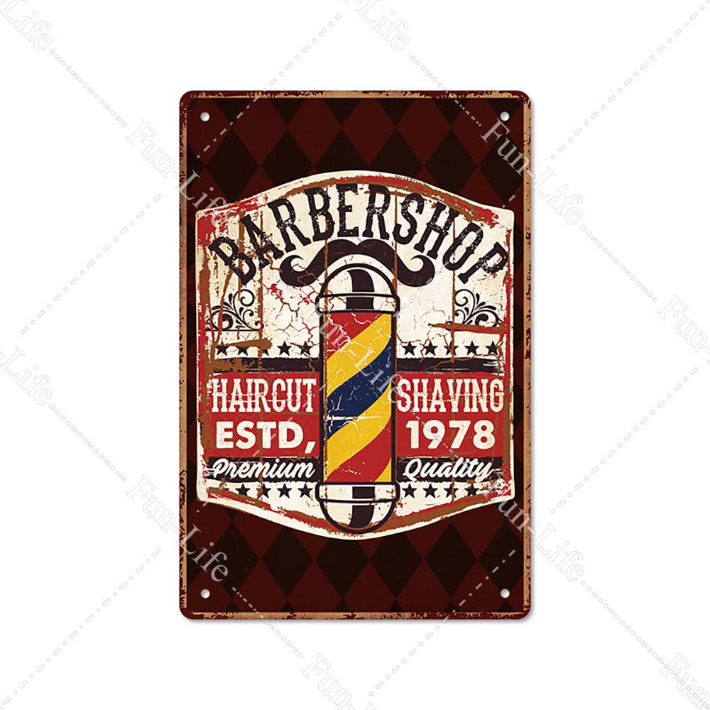 2024 New Barbershop Retro Plate Poster Vintage Home Decor Retro Metal Tin Signs Pub Car Garage Wall Art Home Decor 20x30cm