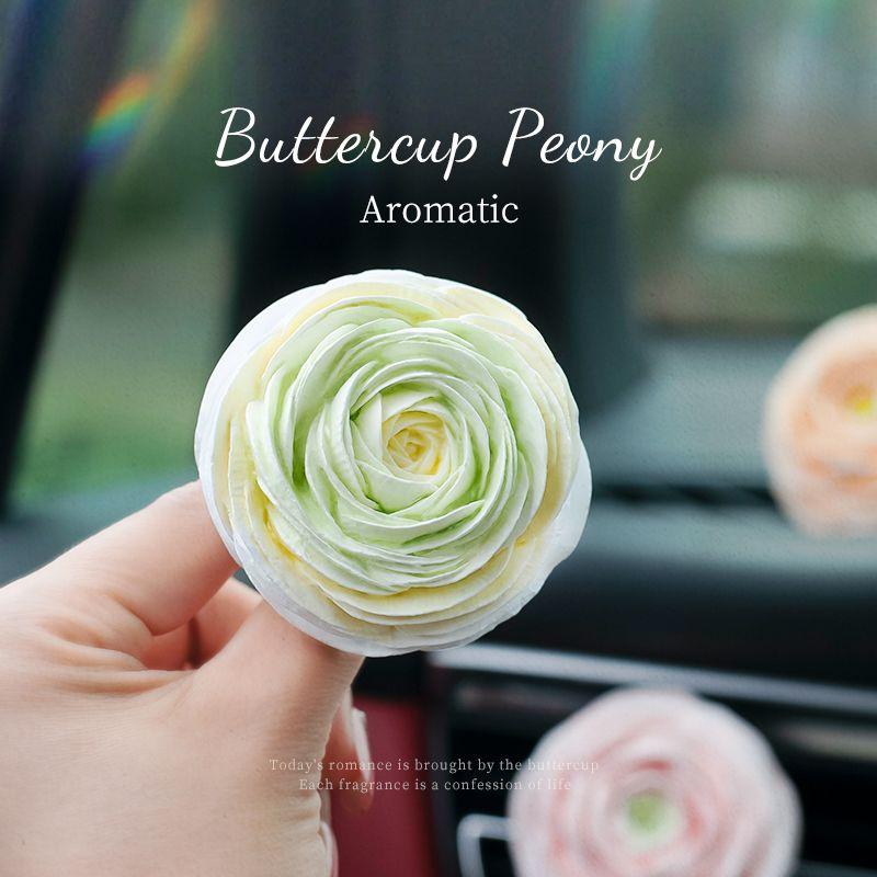 Air Outlet Flower Aromatherapy Car Decoration Gardenia Tulip Rose Peach Blossom Car Perfume Fragrant Stone Pendant