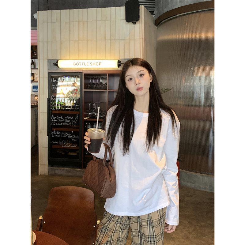 

Women s Autumn Slimming White Long Sleeve Pullover Shirt M