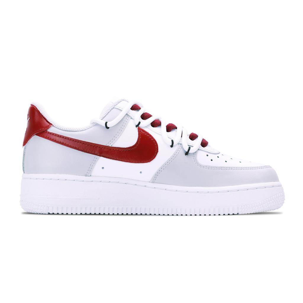 Nike Air Force 1 Leather Abrasion Resistant Breathable Low Top Skateboard Shoes Unisex White Red CW2288-111(Team1895-)