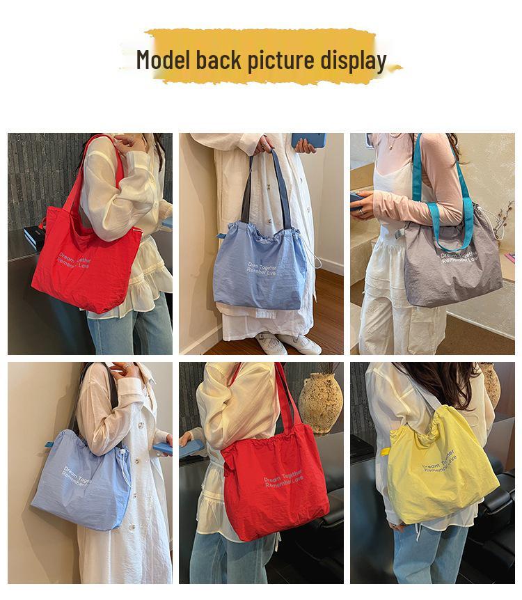 2026 Casual Large Capacity Canvas Drawstring Shopping Bag for Students