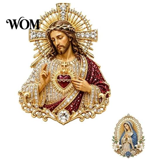 Christian Confirmation Gift Sacred Heart of Jesus Brooch, Souvenir Faith Accessory with Enamel Symbol Brooch Pin, Catholic Lapel Pin Inspirational for