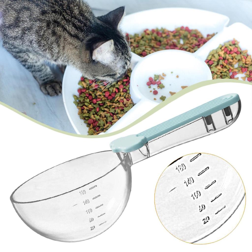 Karma dla kotów Karma dla zwierząt Miarka Przezroczysta Wygodna z Długą Rączką z