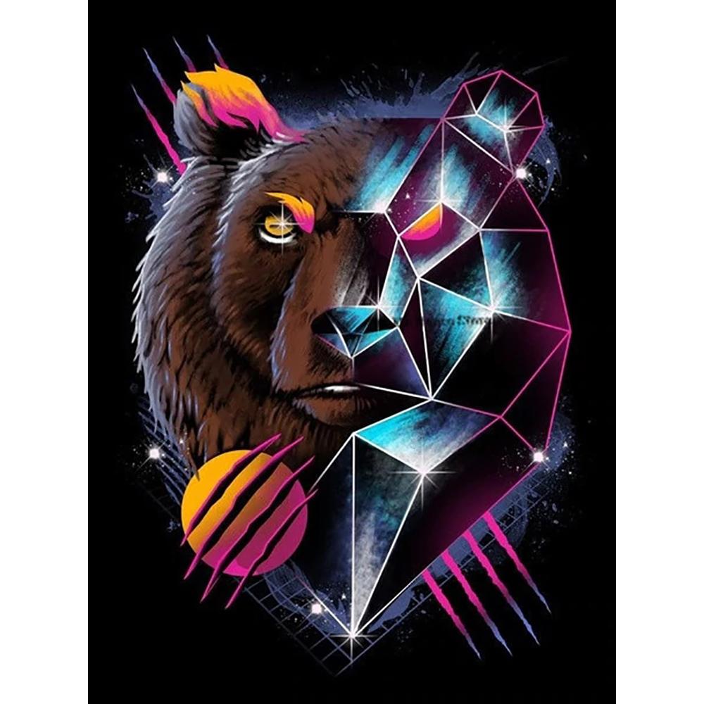 

5D Алмазная картина Геометрические животные DIY Алмазная вышивка Горный хрусталь Украшение дома Full Square 20X30CM