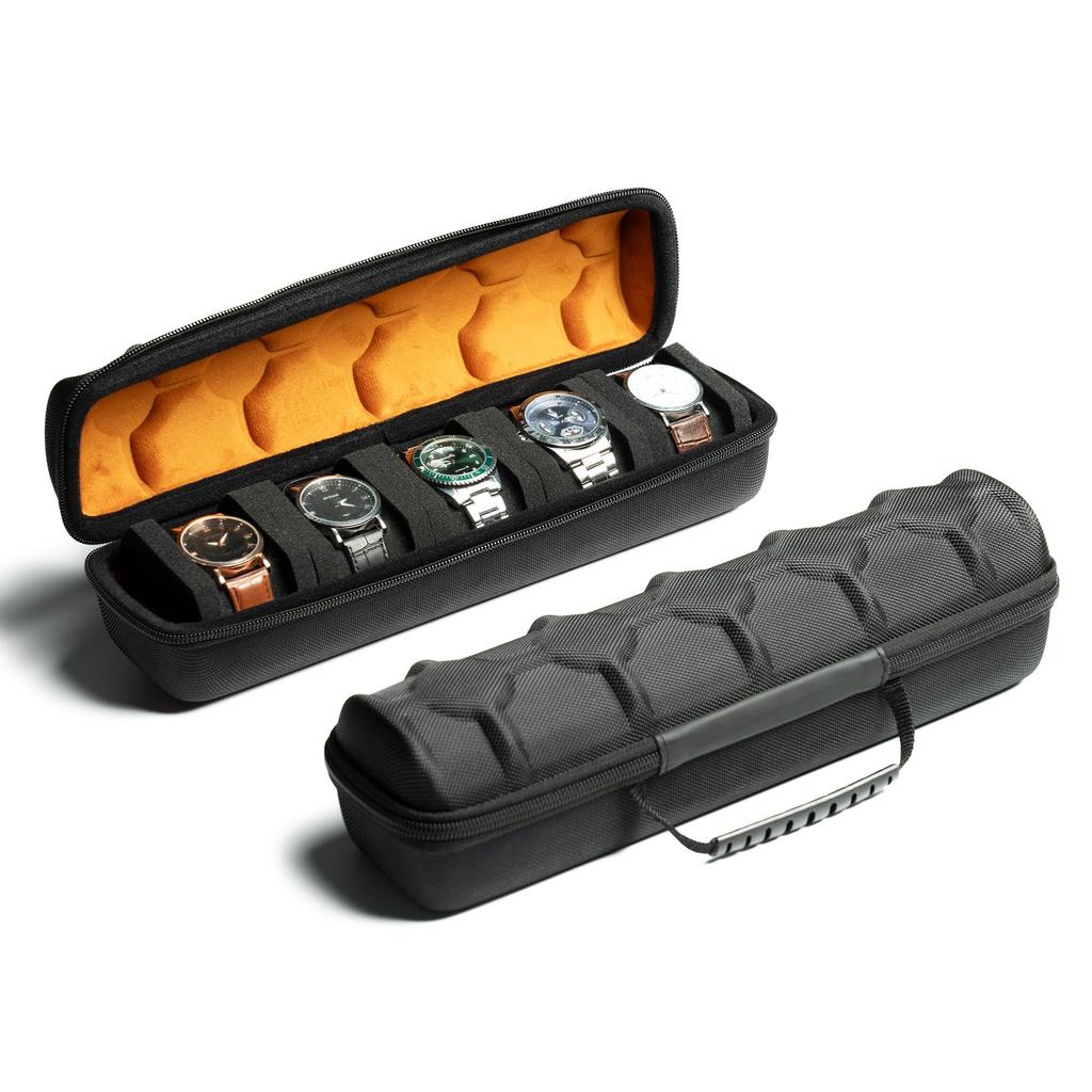 Uhrenbox Organizer für Herren, Uhren-Reiseetui Tragbare Aufbewahrung Uhren-Displayhalter für Armbanduhren mit Anti-Verschiebe-Uhrenkissen