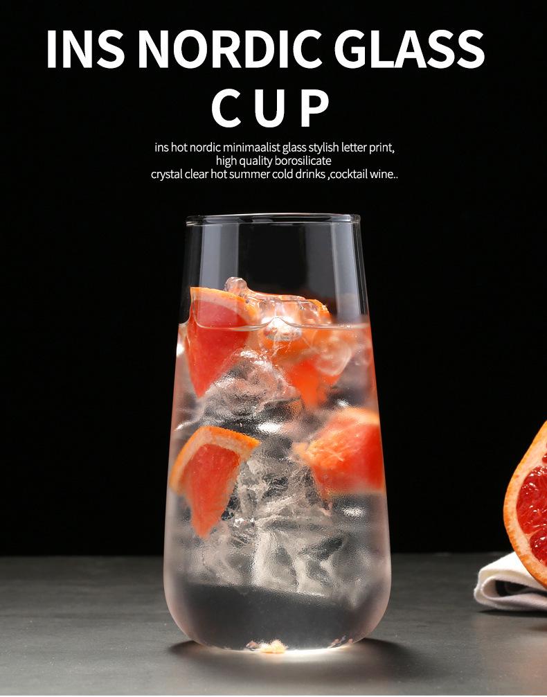 Transparant Noordse Minimalistische Glazen Kop met Grote Buik voor Sap, Drank of Bier