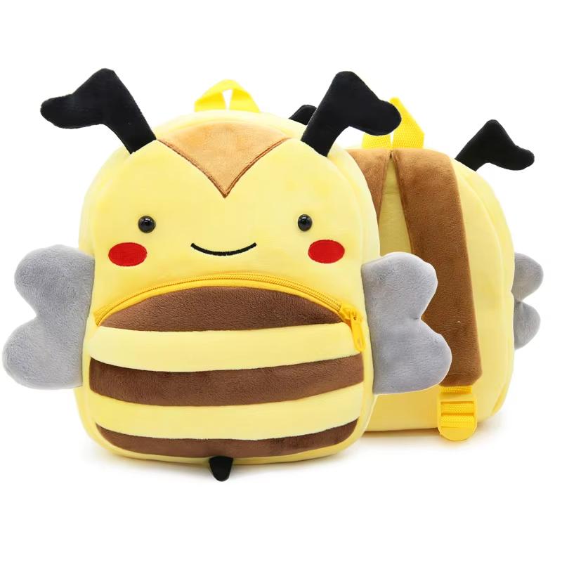 Cute 3D Cartoon Animal Plush Toddler Backpack, Soft Kids Kindergarten Schoolbag Travel Gift Bag for Boys & Girls