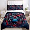 3pcs Music Love Bedding Cover Set, Fashion Classic Popular Print Bedding Set, Soft Comfortable, All Season Use, For Bedroom, Guest Rooma0819186