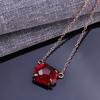 KELITCH Top Crystal Pendant Necklace Rose Gold Chain for Women Jewelry Gift (Red Rose Gold)