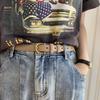 Soft Minimalist Chic Leather Waist Belt For Women In Black And Tan Color Options