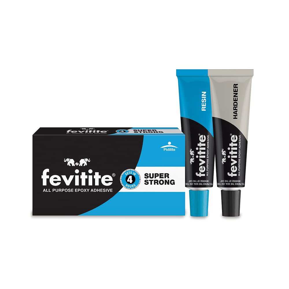

Pidilite Fevitite Super Strong EPX Epoxy Adhesive Resin Hardener 90g for Metal Wood Plastic Repair Water Heat Resistant