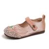 2024 Embroidered Bunny Girl's Leather Loafers - Spring & Autumn Low-Cut Princess Shoes