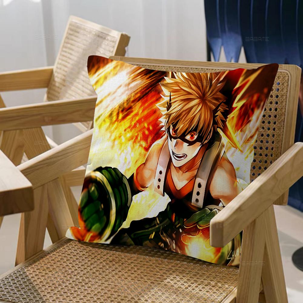 

Anime My Hero Academia Bakugou Katsuki Pillow Covers Cartoon Sofa Decorative Home Doublesided Printing Short Cushion Cover 40X40cm