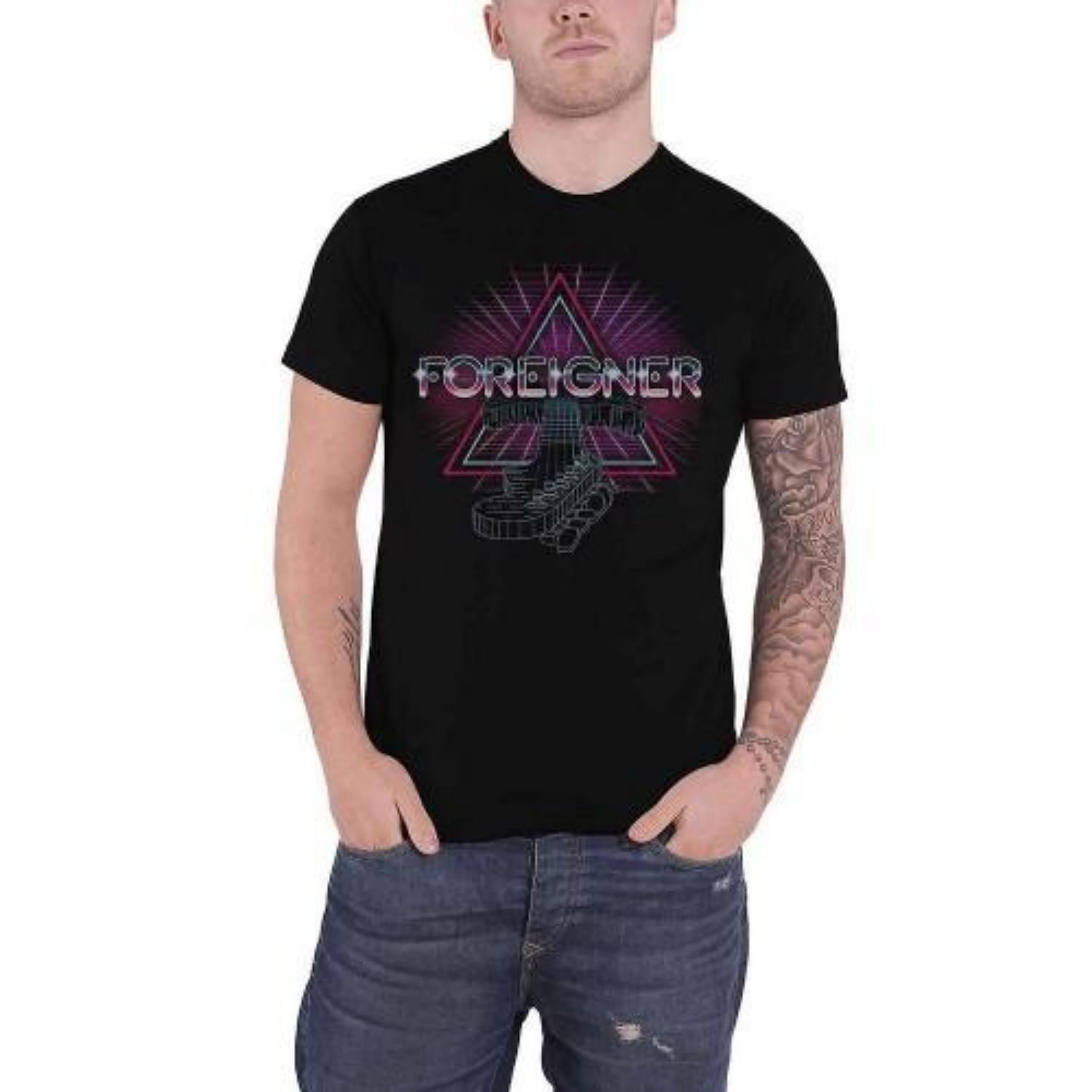 Foreigner Unisex Adult Guitar Cotton Neon T-Shirt S чёрный
