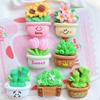 7pcs Cream Adhesive Stickers Potted Plastic Accessories Simulate Flowers & Bamboo Plant Accessories,Suitable for Home decoration