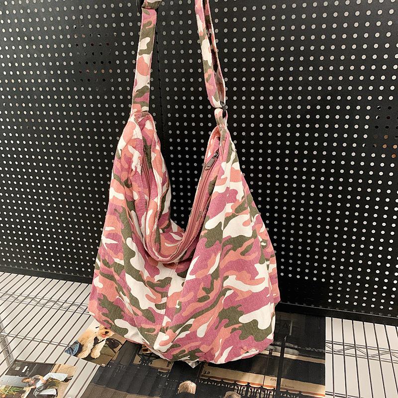 Japan and South Korea Simple Lazy Style Literary Wash Canvas Bag Large Capacity Messenger Bag Student Shoulder Bag Leisure Shopping Bag
