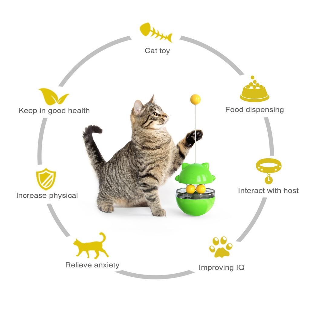 Cat Tumbler Chasing Toy for Kitten Interactive Chasing Toy with Interesting Bell Pet Teaser Scratching Stick Supplies