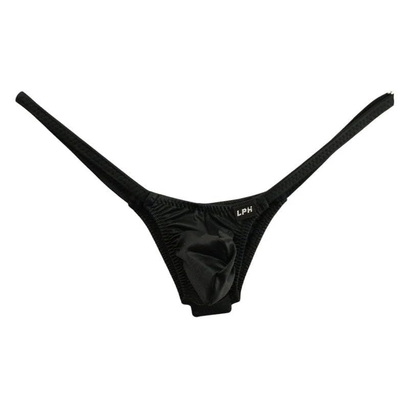 La Pomme Bikini K2S Wet Side Binder Full 3D Small Made In Black Men's Shorts, Fabric, Glossy, Feel, Elastic, Seam, Pouch, Mini/Extra Half-Back Bikini,