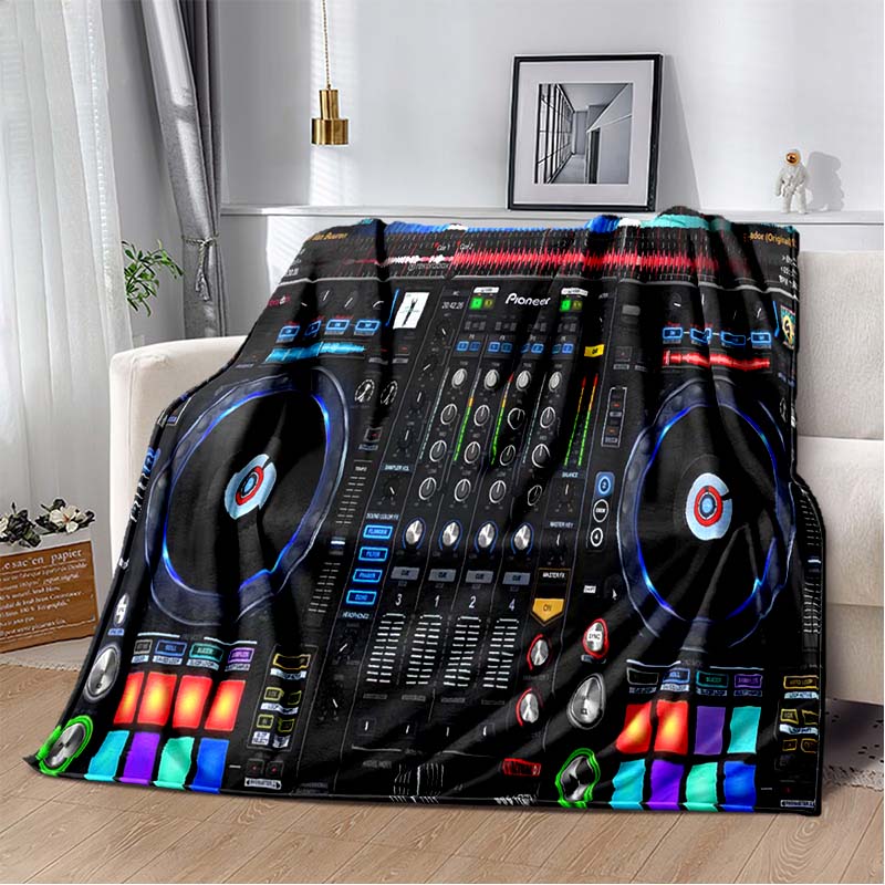 Dj Music Record Screen Console Theme Blanket Home Extra Large Warm Soft Sofa Bed Blanket Bed Cover Travel Picnic Sleep Blanket