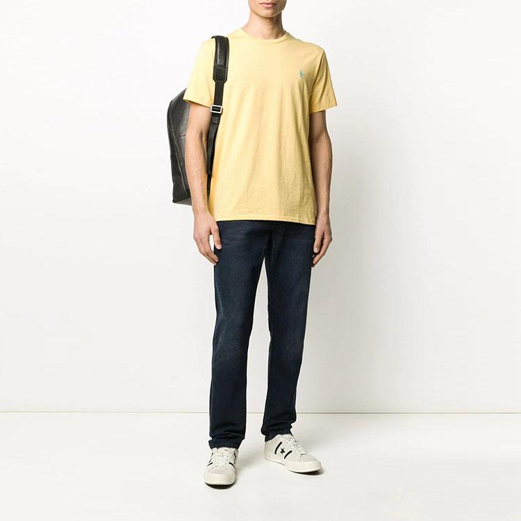 Polo Ralph Lauren Logo Casual Crew Neck Short Sleeve T-Shirt Men T-Shirts Yellow 710680593