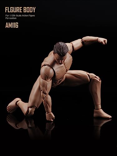 1/12 Maßstab Actionfigur, 6-Zoll Männlicher Körpermodell, Muskulöses Männliches Körpermodell, Flexible Muskeln, Miniatur Actionfigur Körperpuppen Sammlung