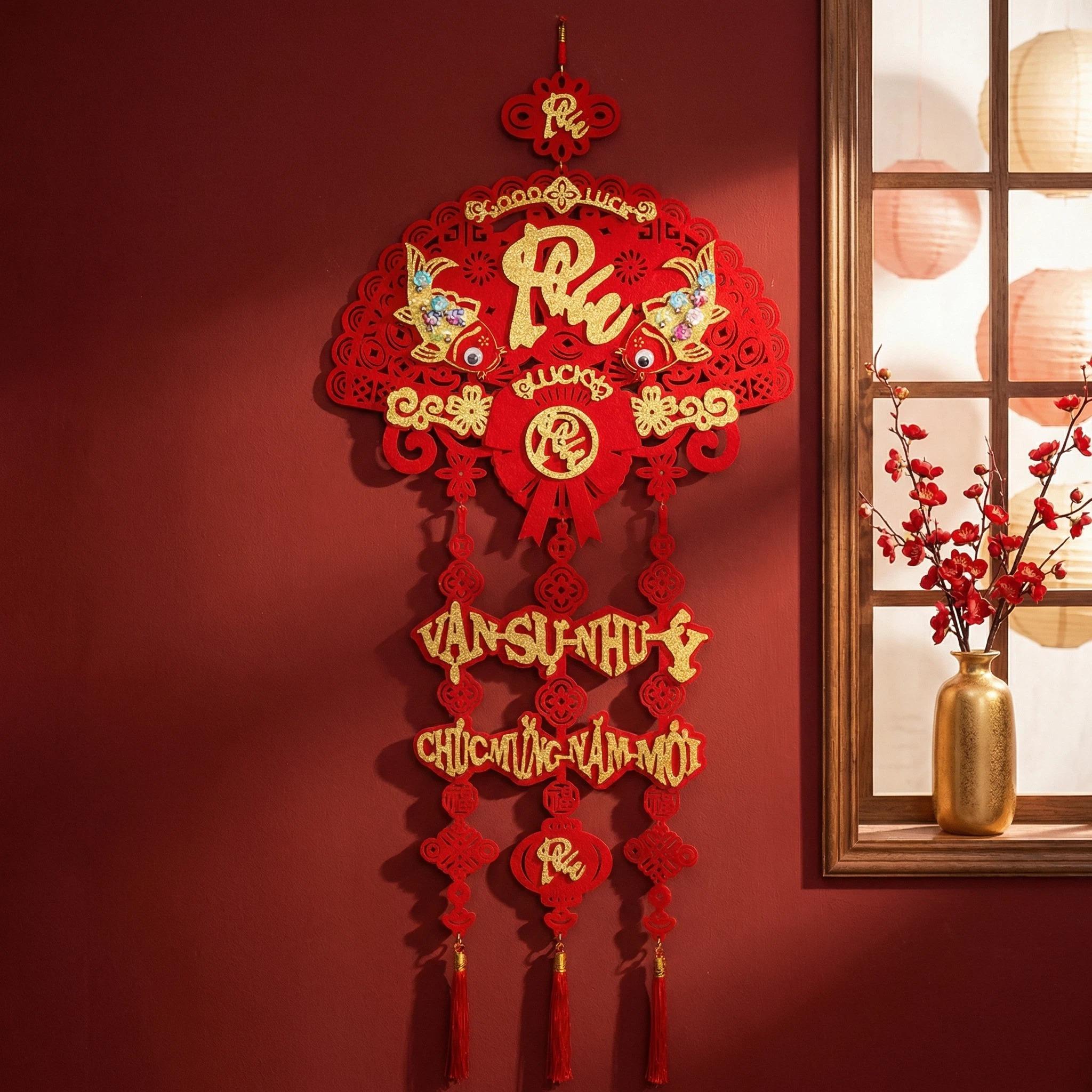 

Vietnamese Spring Festival Hanging Ornament New Year 2026 Home Decoraiton Year Of The Horse Wall Hanging Pendants ONESIZE