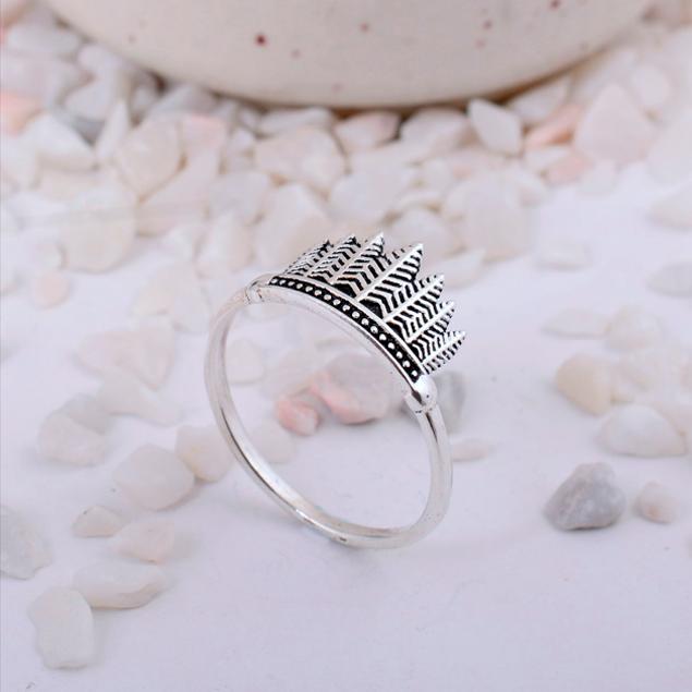 

Delicate Oxidized Silver-Toned Band Ring Featuring a Pine Tree Forest Silhouette, Perfect for Nature Lovers 6 срібний