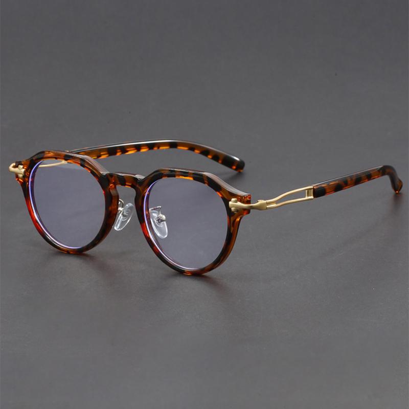 

KAMMPT Retro Round Optical Frame Male Stylish Blue Lightweight Blocking Eyeglasses Trendy Brand Vintage Fashion Luxury Designer Eyewear transparent lenses