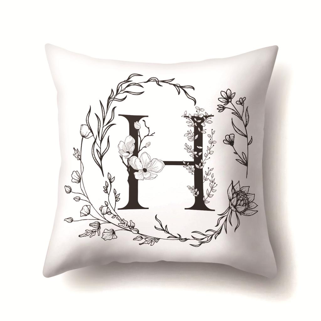 Polyester Pillowcase INS Style Garland 26 English Letter Printing Pillowcase Waist Cushion Car Seat Cover