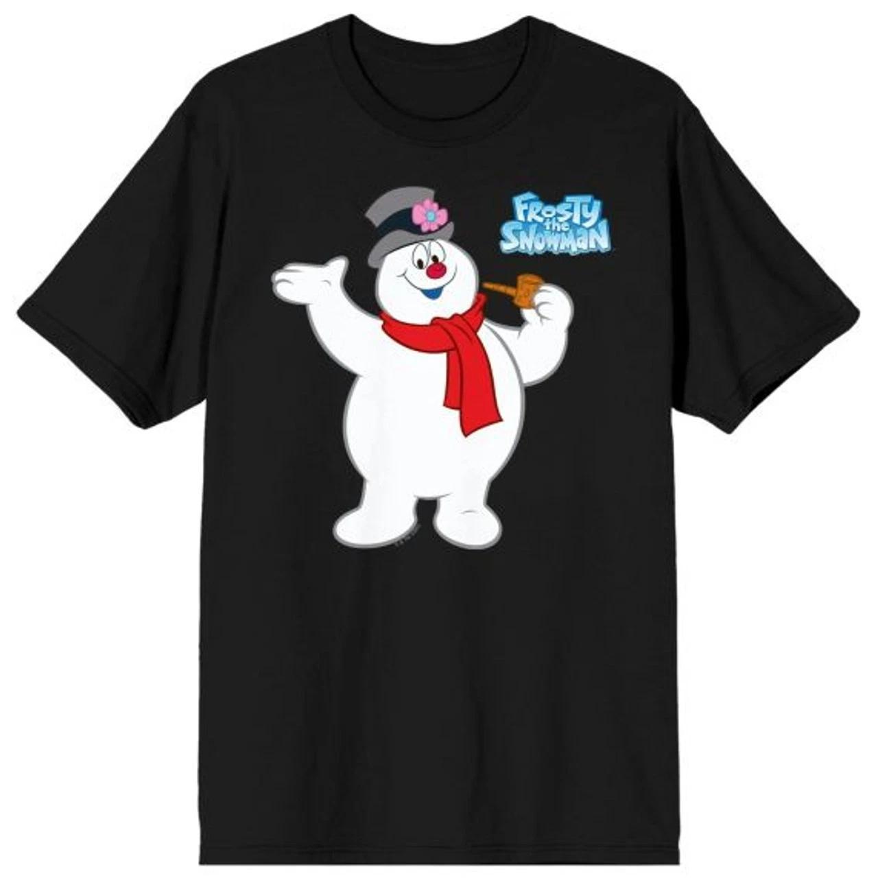 Frosty the Snowman Black T-Shirt, cute snowman Christmas Shirt Q12453 4XL