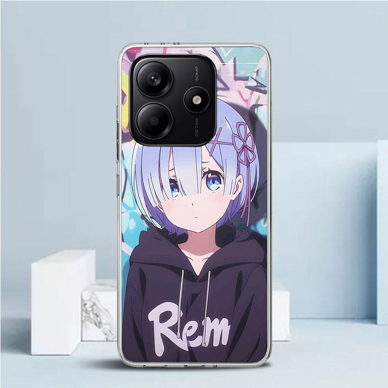 R-Rem Re Zero Anime Soft Cover for Xiaomi Redmi Note 15 14 13 12 Pro Plus Phone Case 14S 11S 11T 11E 10S 10 4G Pattern Shell Red