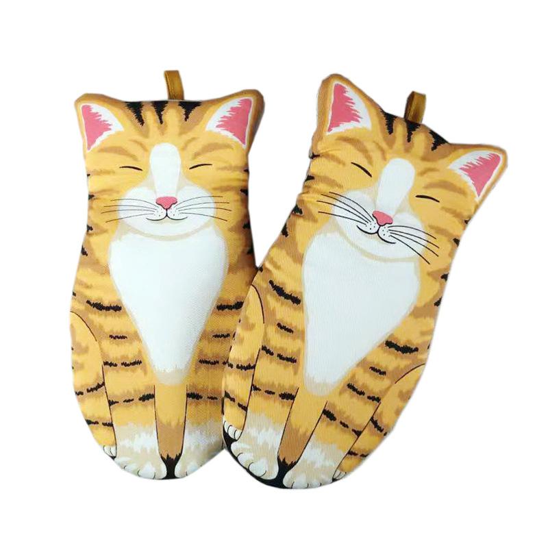 Popular Cat Claw Cotton Oven Gloves Heat Insulation Gloves Microwave Oven Anti-Scalding Gloves