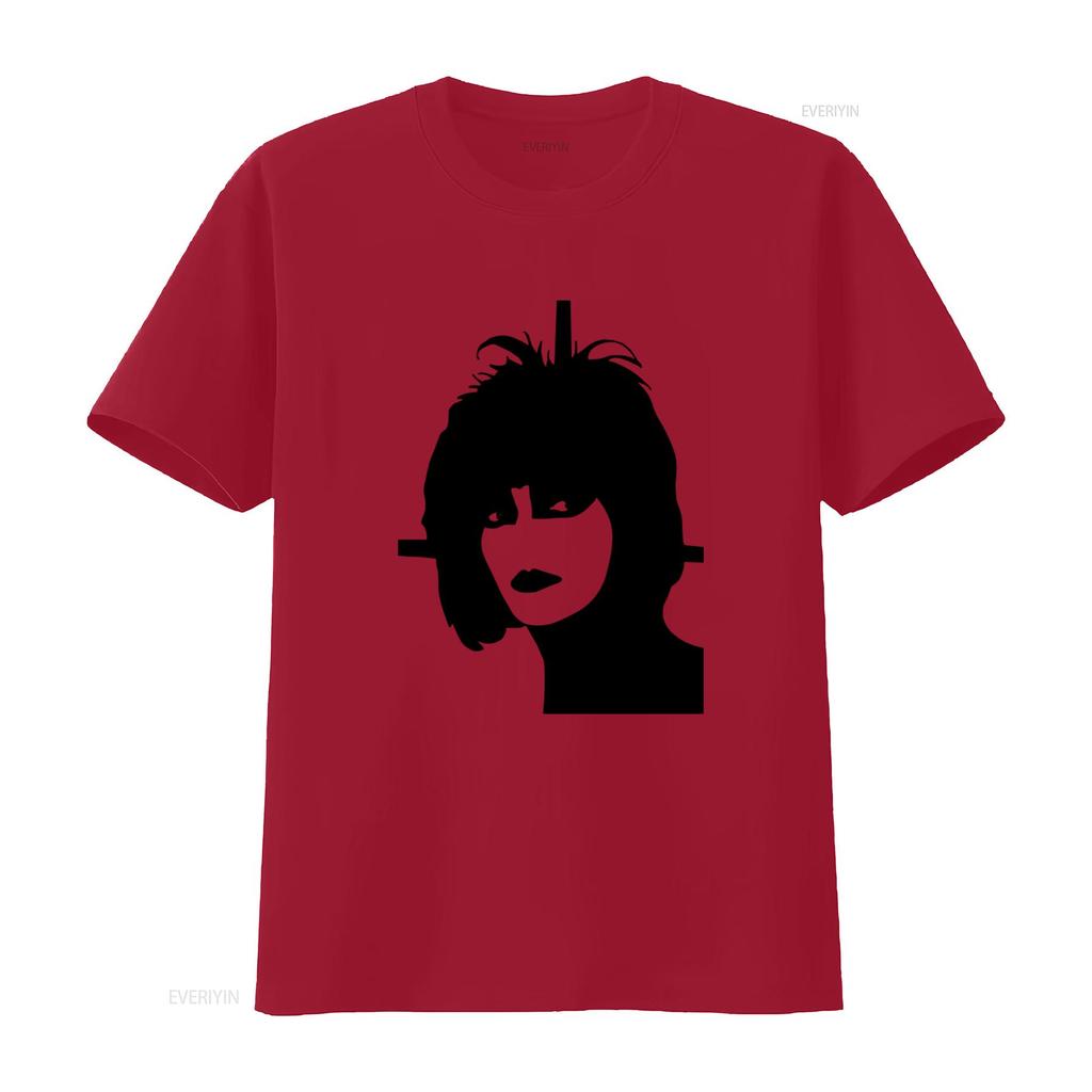 Mens Siouxsie Sioux Silhouette Punk Banshees T Shirt Vintage Washed Top For Everyday Wear Versatile Stylish Designer Clothes