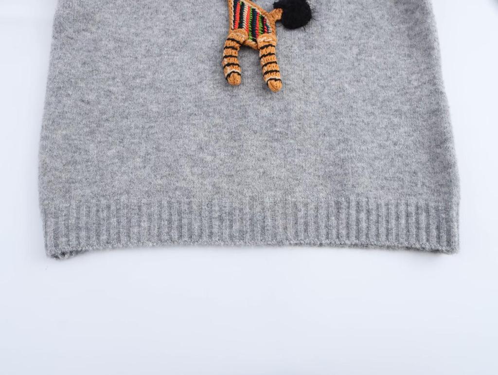 2025 Spring Women's European & American Lazy Hong Kong Style Pony Embroidered Knit Vest