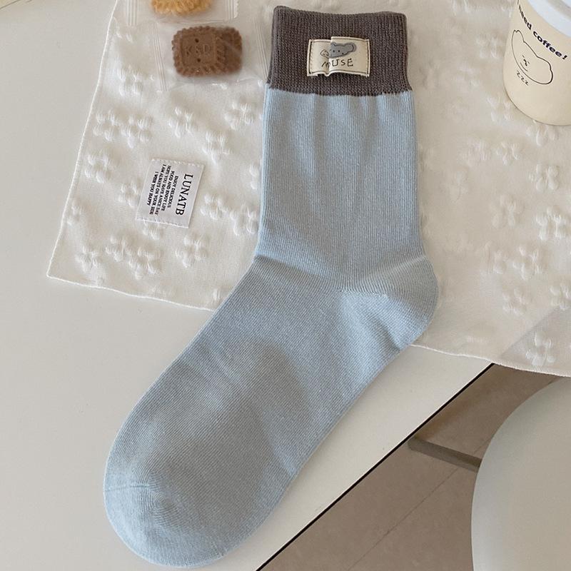 Cotton Breathable Solid Color Socks for Women Girls Korean Fashion Students Ankle Socks Loose Loose Socks High Quality Hosiery