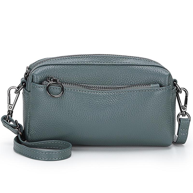 Nische Vielseitige Umhängetasche, Schultertasche aus Rindsleder der ersten Schicht, Tragbar aus echtem Leder, Mehrschichtige Hand-Handgelenk-Kleine quadratische Tasche