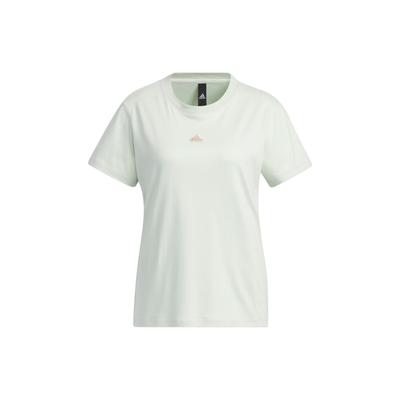 Badge Of Sport Tee Solid Logo Sports Casual Drop Shoulder T-Shirt Women Tops Linen-Green IP3951