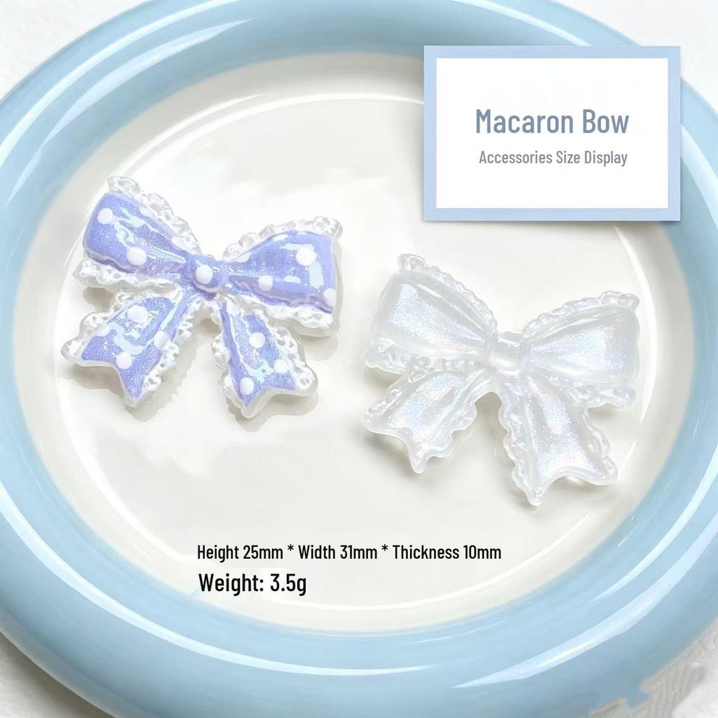Translucent Polka Dot Bow Tie Resin Hair Clip & Phone Case Ornament
