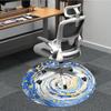 1pc Starry Sky Chair Carpet for Office, Round Non-Slip Durable Large Size Office Carpet, Suitable for Office, Beautiful Decoration
