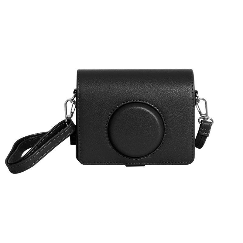 

[Фотолаборатория] Чехол для камеры Instax Mini EVO из ПУ кожи, мягкий защитный чехол с ремешком CAA39 Horizontal чёрный