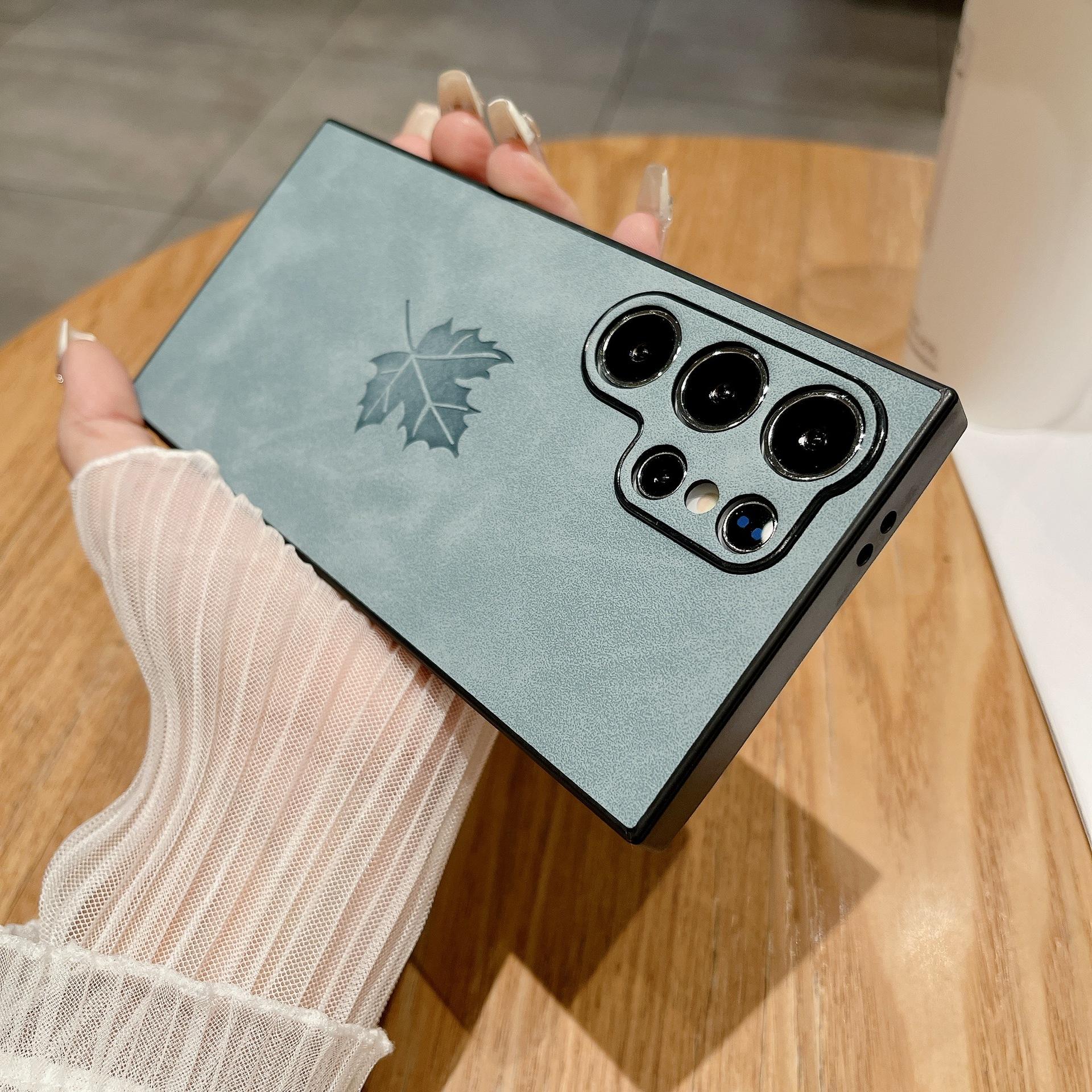 

Подходит для чехлов для телефона Samsung S25ultra: S24U Текстура, как кожа, S23fe Овечья кожа, Кленовый лист, S22 Ударопрочный Galaxy Note20ultra