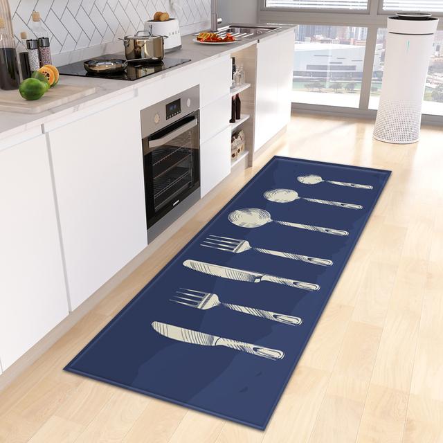 Kitchen Floor Mat Doormat for Living Room Bedroom Door Balcony Decorative Floormat Non-slip Long Strip Area Carpet