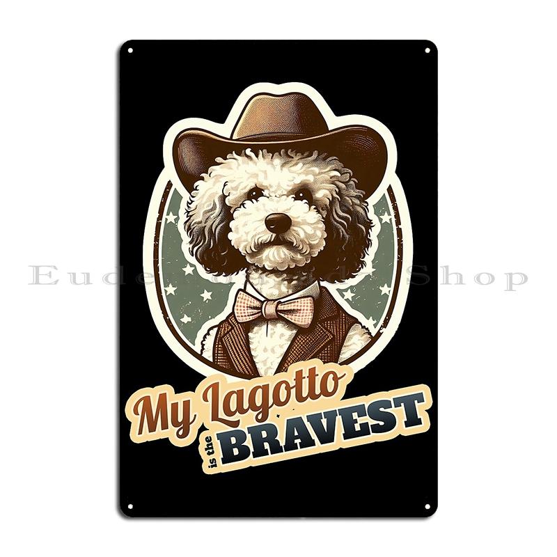 Lagotto Romagnolo Portrait Metal Sign Rusty Plaques Club Bar Wall Plaque Tin Sign Poster